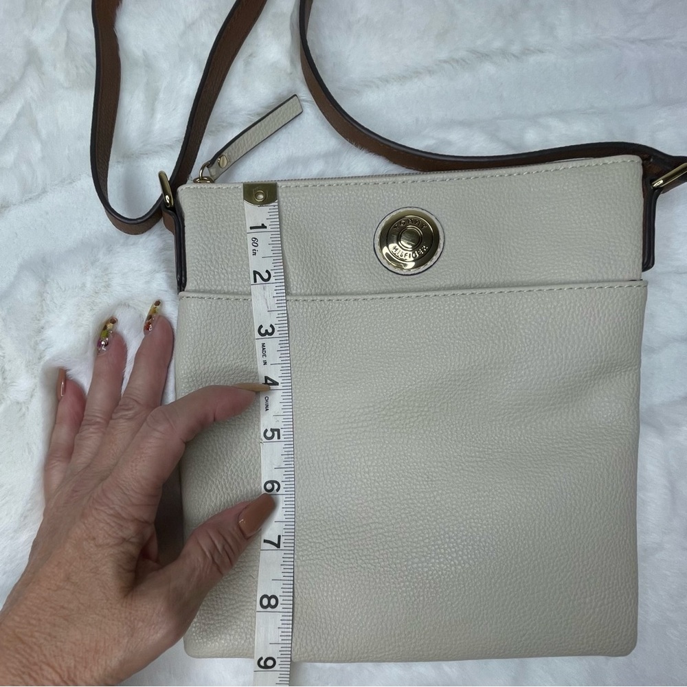 Tommy Hilfiger Purse Crossbody Bag Cream & Tan Pebbled Leather - Picture 5 of 7